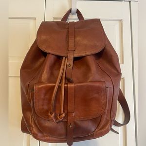 Madewell Transport Rucksack, brown leather